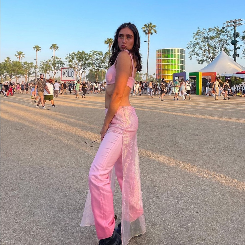 Pink Sparkly Pants Skirt